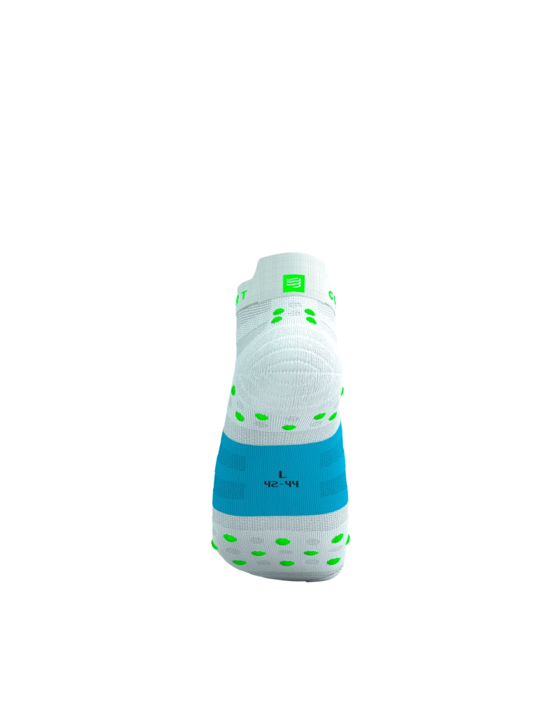 Compressport Pro Racing V4.0 Run Low - White / Norse Blue / Neon