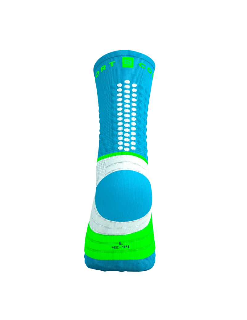 Compressport Ultra Trail Low Socks -  Norse Blue / Neon Green