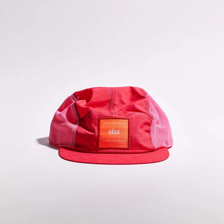 GORRA DE CARRERAS CON PLUMA VÅGA - NARANJA NEÓN / CIRUELA