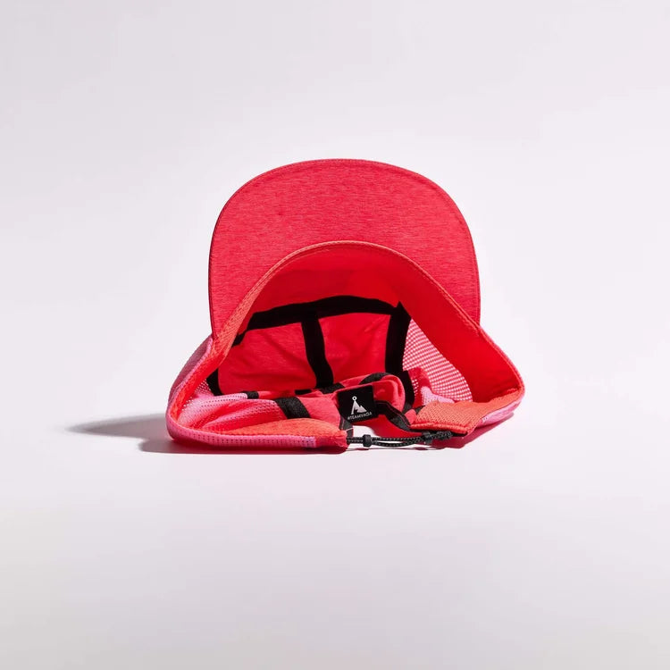 GORRA DE CARRERAS CON PLUMA VÅGA - NARANJA NEÓN / CIRUELA